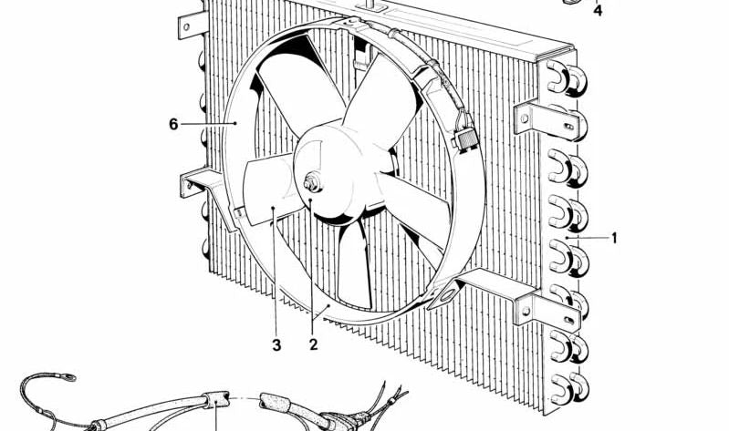 Condenser for BMW Series 6 E24 (OEM 64531371727). Genuine BMW