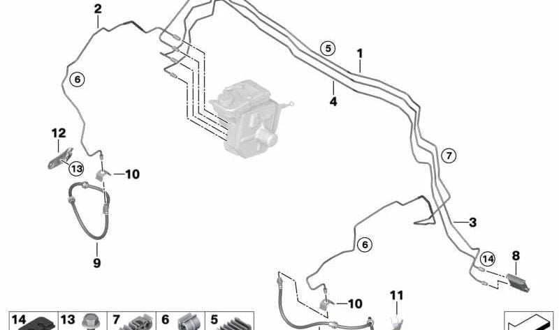 Latiguillo de freno delantero para BMW XM, G09 (OEM 34308862985). Original BMW