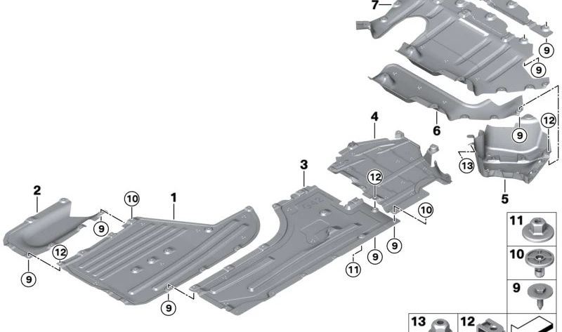 Cubierta inferior trasera derecha OEM 51758493716 para BMW G42. Original BMW.