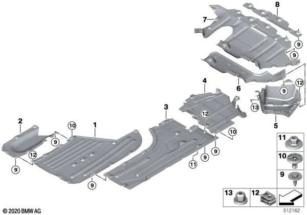 Revestimiento inferior lateral derecho para BMW Serie 2 G42 (OEM 51758493724). Original BMW.