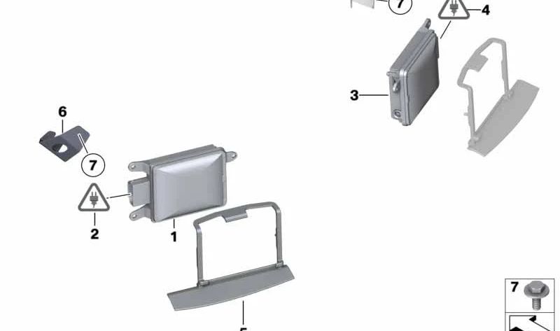 Left Lane Departure Warning Bracket for BMW 5 Series F07, F07N (OEM 66326782701). Original BMW.