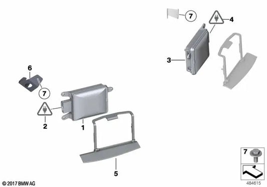 Haupt-Spurverlassenswarnsensor rechts für BMW 5er F07, F10N, F11N; Serie 6 F06, F12, F13; Serie 7 F01N, F02N (OEM 66326885041). Original BMW.