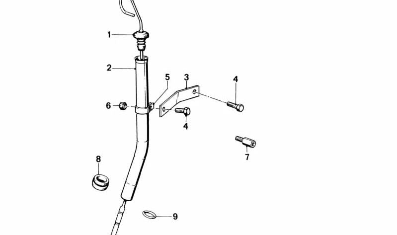 Varilla de medición de aceite para BMW E30, E34 (OEM 11432242935). Original BMW