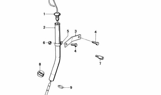Varilla medidora de aceite OEM 11432241251 para BMW E30, E28. Original BMW.