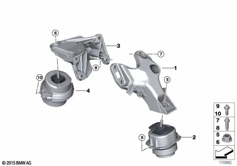 Soporte de motor para BMW X5 E70N, X6 E71 (OEM 22116786836). Original BMW