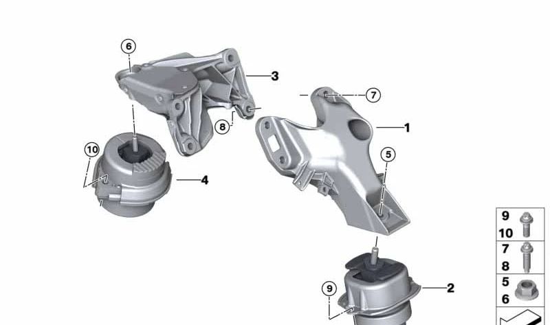 Soporte de motor izquierdo para BMW X5 E70N, X6 E71 (OEM 22116778331). Original BMW