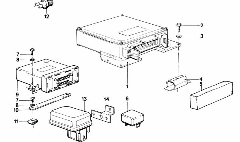 Relé de Diodos para BMW Serie 3 E21, E30, Serie 5 E12, E28, E34, Serie 6 E24, Serie 7 E23 (OEM 12631708647). Original BMW