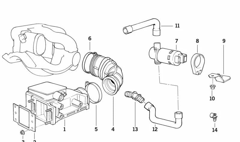 Tubo de aire para BMW Serie 3 E36 (OEM 13411739650). Original BMW