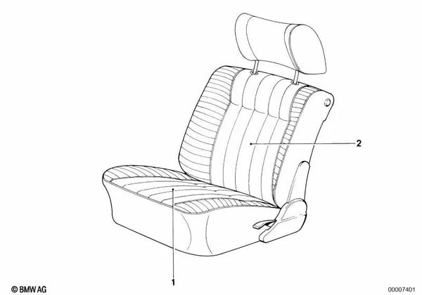 Funda Asiento de Tela para BMW Serie 3 E30 (OEM 52108112437). Original BMW