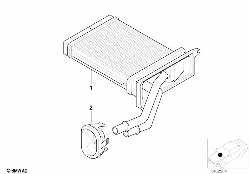 Radiador para BMW (OEM 64118398842). Original BMW