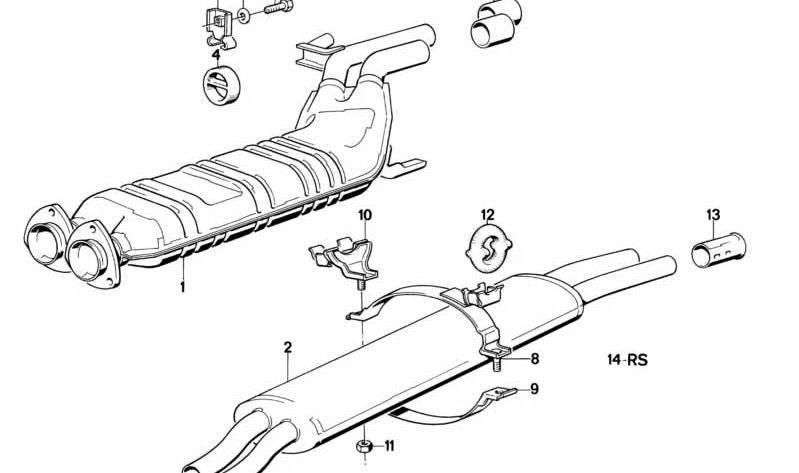 OEM posteriore silenzioso 18121178273 per BMW E23. BMW originale.