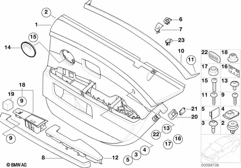 Tapa de protección 'Airbag' para BMW E65, E66 (OEM 51417025685). Original BMW