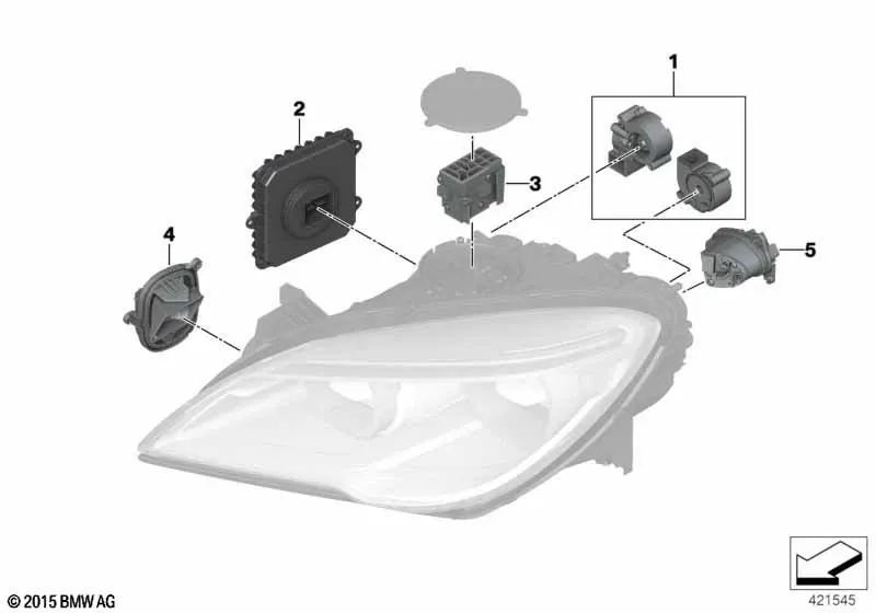 Right LED cornering light module for BMW F06N, F12N, F13N (OEM 63117394904). Genuine BMW