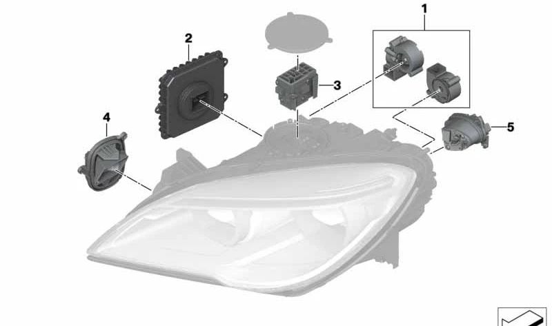 Módulo LED Intermitente derecho para BMW Serie 6 F06N, F12N, F13N (OEM 63117394908). Original BMW.