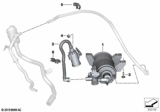 Sujeta mangueras para BMW F45, F45N, G30, G11, G11N, G12, G12N, G14, G15, F48N, F49, F49N, F39, G05, G06, G07, G29, MINI F60, F60N (OEM 11538624450). Original BMW.