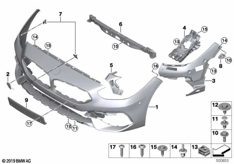 Inserto parachoques delantero izquierdo para BMW Z4 G29 (OEM 51117436877). Original BMW