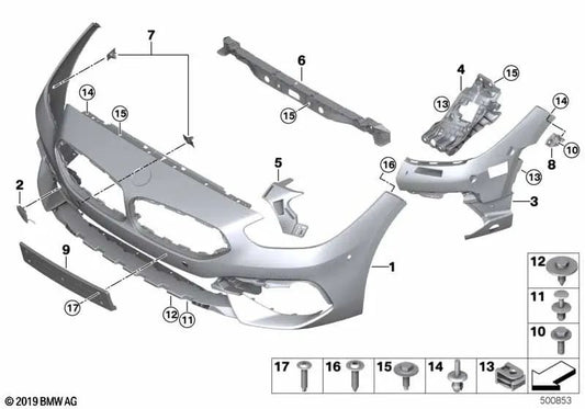 Front left bumper insert for BMW Z4 G29 (OEM 51117436877). Original BMW