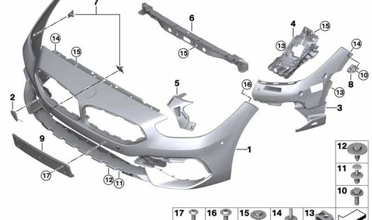 Additional injection for front left bumper for BMW Z4 G29 (OEM 51118493055). Original BMW