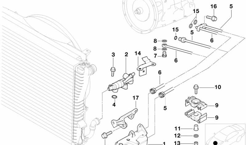 Intercambiador de Calor para BMW E39, E38 (OEM 17217505823). Original BMW