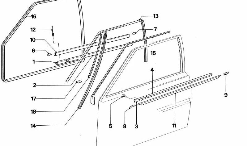 Junta izquierda para BMW E21 (OEM 51211847863). Original BMW.