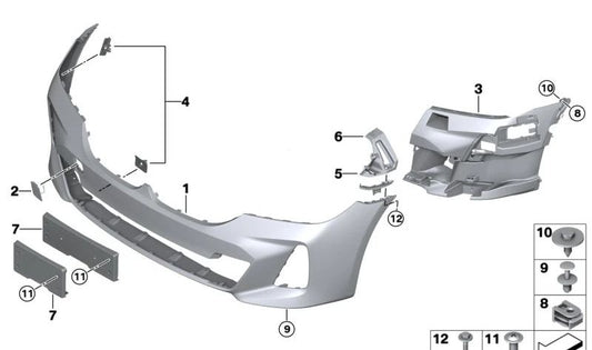 Marco de soporte izquierdo para BMW G32N (OEM 51118078809). Original BMW.