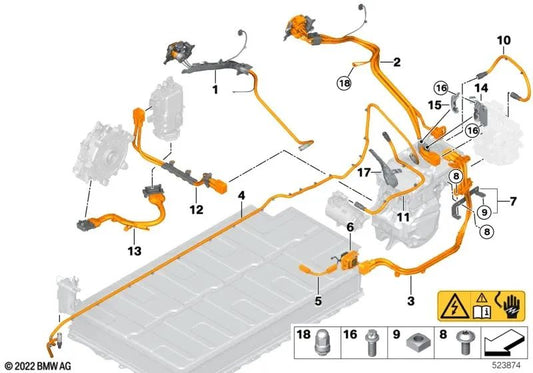 Juego de cables de alta tensión para BMW I01, I01N (OEM 61125A47890). Original BMW.