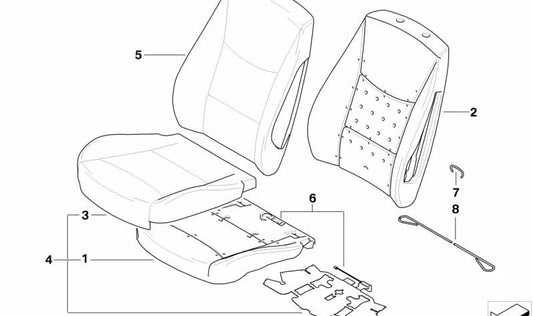 Parte da almofada básica do assento direito para BMW 3 E92 Series, E92N (OEM 52107244121). BMW original.