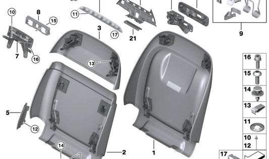 Suporte de couro superior OEM 52109475998 para BMW G07 (X7). BMW original.