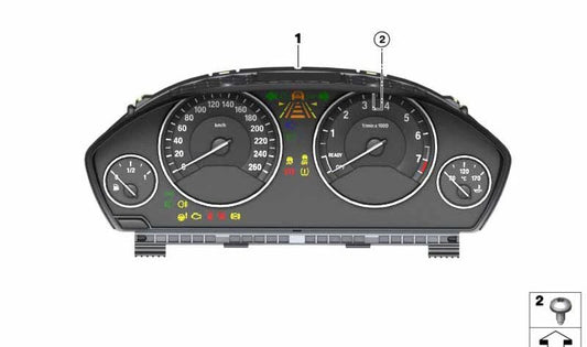 Tableau d'instruments OEM 62105A03A52 pour BMW F30, F31, F34, F32, F33, F36. BMW d'origine.