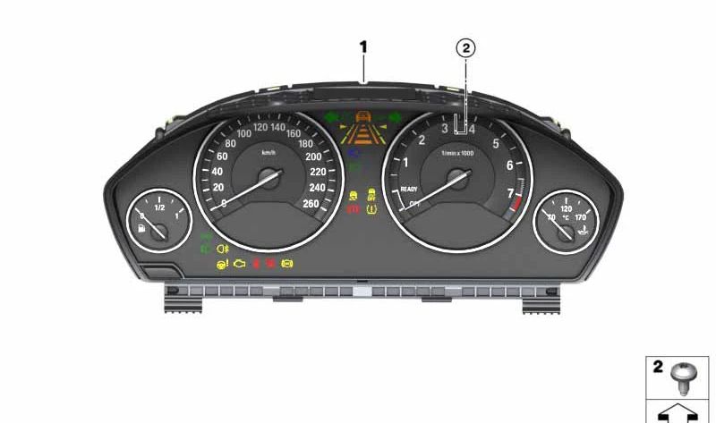 Instrumentación para BMW Serie 3 F30, F31, F34; Serie 4 F32, F33, F36 (OEM 62105A03A53). Original BMW.