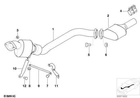 Tirante para BMW E46, E39, E83, E83N (OEM 18202249289). Original BMW.