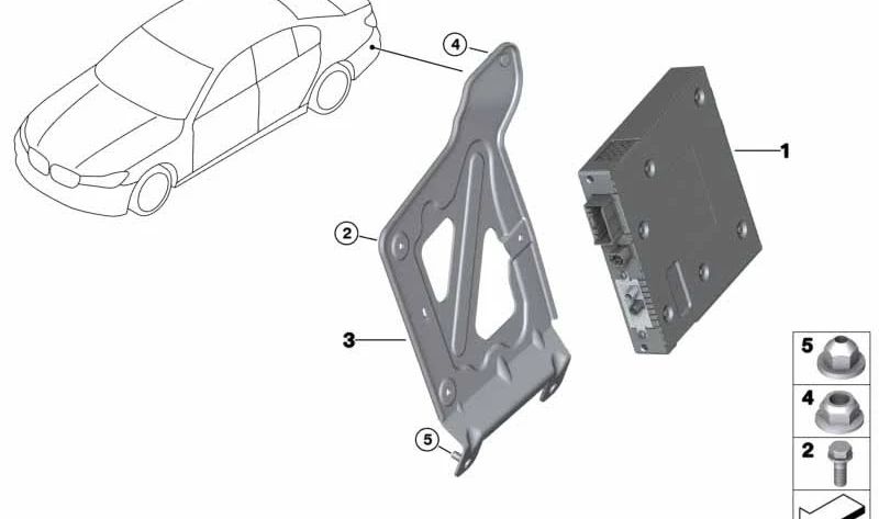 Soporte módulo de TV para BMW G31, G32 (OEM 65159343738). Original BMW.