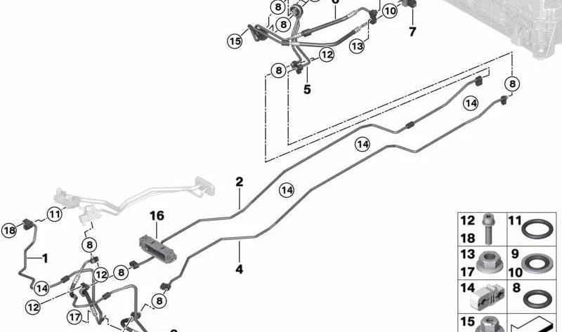 Double pipe for BMW F15 (OEM 64509268482). Original BMW