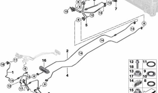 Double pipe for BMW F15 (OEM 64509268482). Original BMW