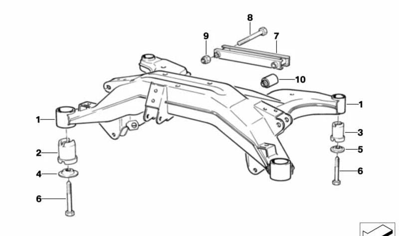 Soporte de goma para BMW E31 (OEM 33312227375). Original BMW