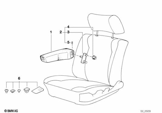 Left Leather Armrest for BMW 5 Series E34, 7 Series E32 (OEM 52108140471). Original BMW