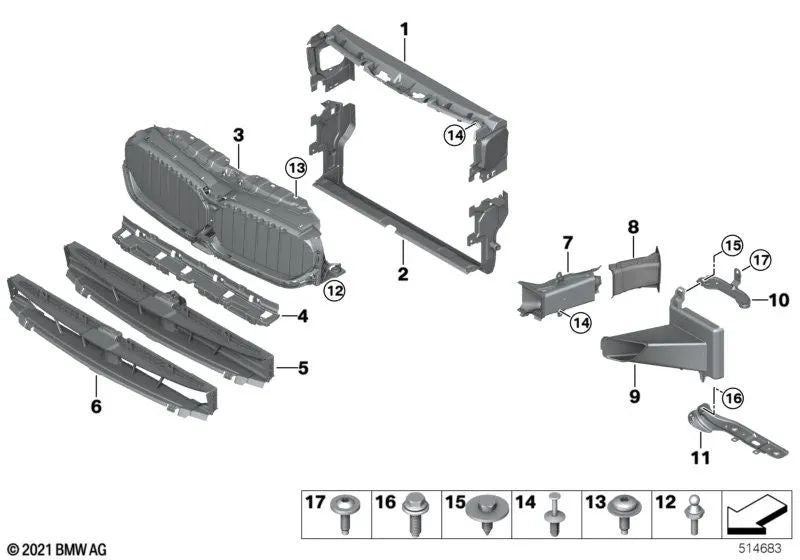 Crossmember Cover for BMW, models 6er, G32, G32N (OEM 51747415660). Genuine BMW