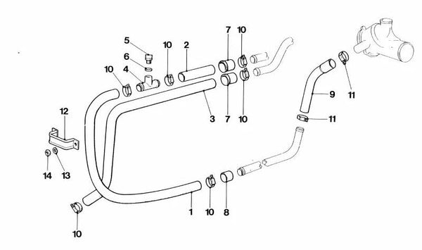 Manguera de retorno OEM 64212160493 para BMW E46, E60, E61, E63, E64, E65, E66, E67, E70, E71, E83, E90, E91, E92, E93. Original BMW.