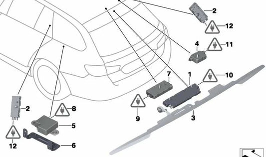 Spoilersonda AM/FM para BMW Serie 5 F11 (OEM 65209227766). Original BMW