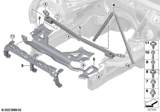 V-Soporte para BMW Serie 2 G87, Serie 3 G80, G81, Serie 4 G82, G83 (OEM 51648071577). Original BMW