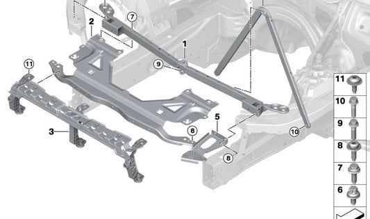 Soporte trasero superior OEM 51648746951 para BMW G80, G82, G83. Original BMW