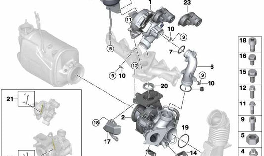 Kit de connexion du stabilisateur OEM 11658477138 pour BMW G30, G31, G32, G11, G12, G14, G15, G16, G01, G02. BMW d'origine.