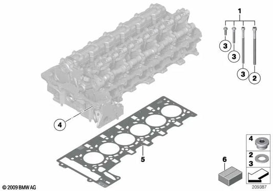 Parafuso da cabeça do cilindro Conjunto para BMW E82, E88, F20, F21, F22, F23, F30, F31, F32, F33, F34, F35, F36, F87, F90N, F91N, F92N, F93N, F07, F90N , F18, F01N, F02N, E84, E70N, F15, E71, F16 (OEM 11122165470). BMW original.