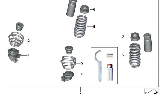 Kit di sospensione sportivo M Performance OEM 31305A87C79 per BMW G83. BMW originale.