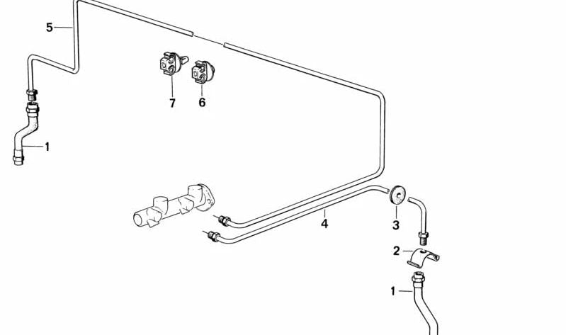 Latiguillo de freno OEM 34321159888 para BMW E30. Original BMW.