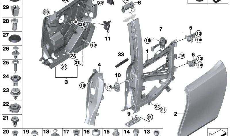 Carrocería Exterior de Puerta Izquierda para BMW I01, I01N (OEM 51007369331). Original BMW