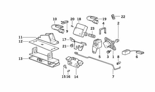 Pieza de conexión OEM 51248172156 para BMW E34, E38. Original BMW.