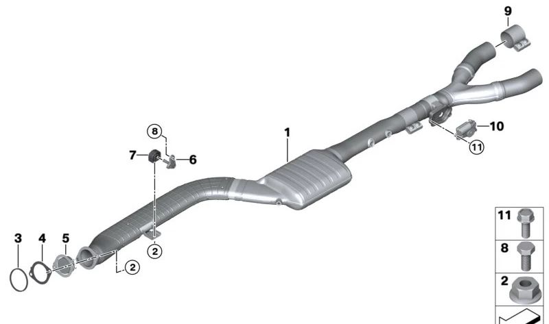 Flachdichtung für BMW G30, G31, G01, G02 (OEM 18308474427). Original BMW.