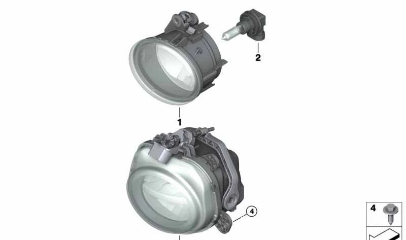 Luz antiniebla LED izquierda OEM 63177444805 para BMW F39 (X2). Original BMW.