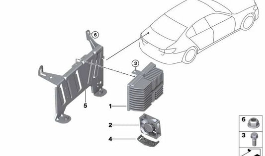 Suporte para amplificador de som OEM 65159367949 para BMW F90, G30, G31, G38. BMW original